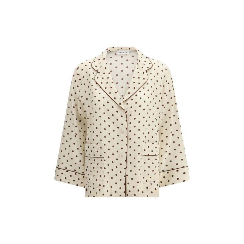 P.A.R.O.S.H. Beige Silk Pattern Women's Shirt